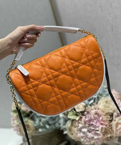 Christian Dior Medium Dior Vibe Hobo Bag, Orange For Women 30cm CD