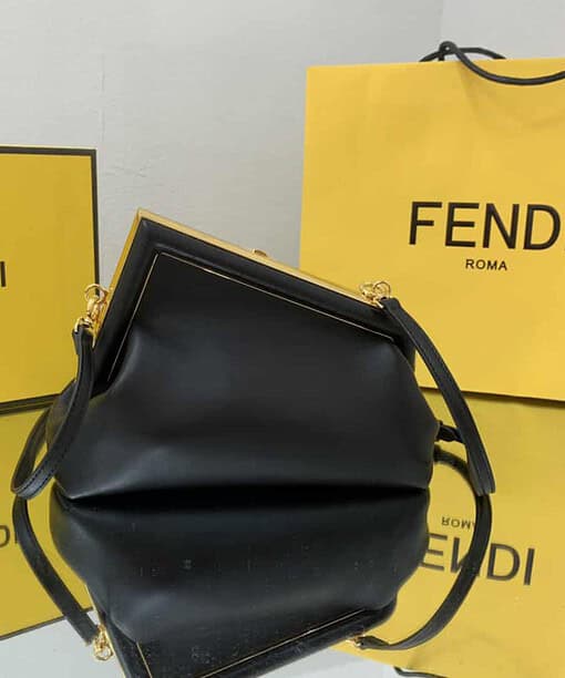 Fendi First Small Black For Women, Women's HandBags, Shoulder And Crossbody Bags 10.2in/26cm FF 8BP129ABVEF0KUR