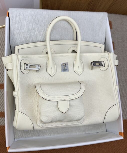 Hermes Birkin Cargo 25 White, Silver Toned Hardware Bag For Women, Women's Handbags, Shoulder Bags 9.8in/25cm
