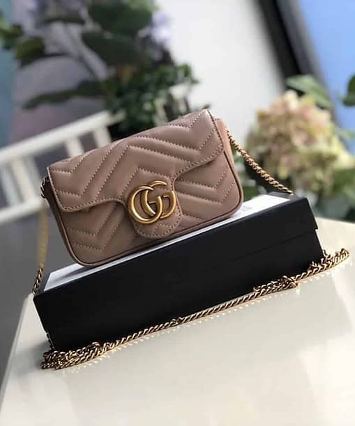 Gucci Marmont Matelasse Super Mini Bag Beige Matelasse Chevron For Women 6.2in/16.5cm GG