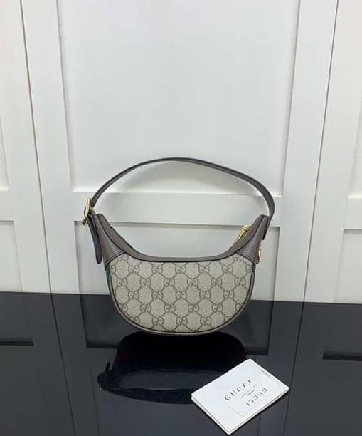 Gucci Ophidia GG Mini Bag Beige And Dusty Grey GG Supreme Canvas For Women 8in/20cm GG