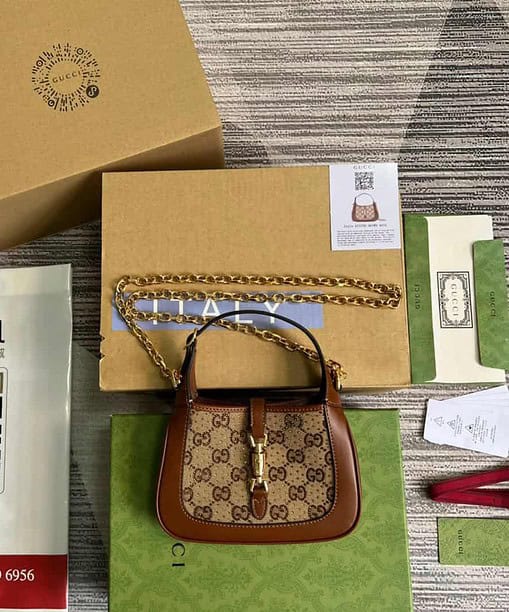 Gucci Jackie 1961 Mini GG Shoulder Bag Beige For Women, Women's Bags 7.5in/19cm GG 675799 21HRG 2687
