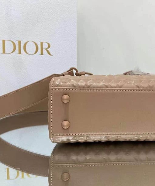 Alternative view of Christian Dior Medium Lady Bag Cannage with Beaded Motif, Brown, For Women Women?s Handbags, Crossbody Bags, 20cm CD