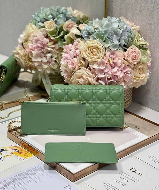 Christian Dior Lady Dior Pouch Turquoise For Women 8.5in/21.5cm CD