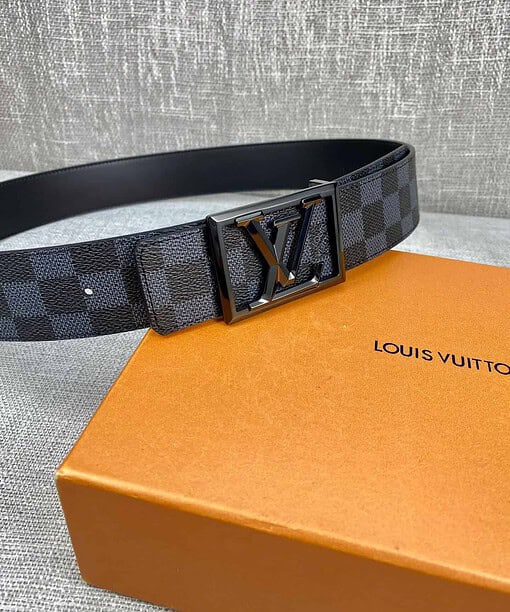 Louis Vuitton Pyramide Frame Reversible LV Belt Damier Eclipse Black hardware LV Women Belt