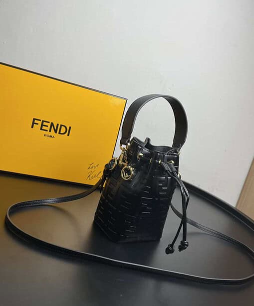 Fendi Mon Tresor Black Mini Bag For Woman 18cm/7in 8BS010A3ZGF0KUR