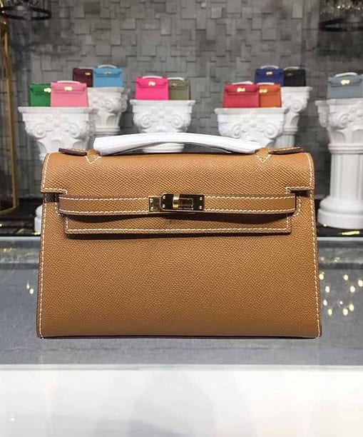Hermes Mini Kelly KP Pochette Gold For Women Gold Toned Hardware 8.7in/22cm