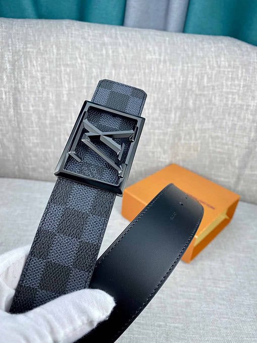 Louis Vuitton Pyramide Frame Reversible LV Belt Damier Eclipse Black hardware LV Women Belt - Image 3