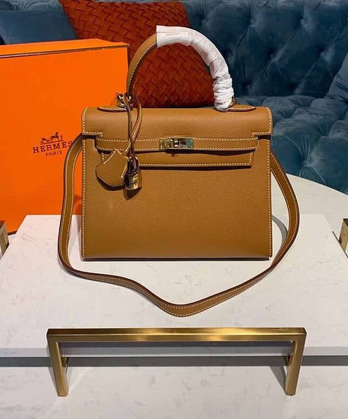 Hermes Kelly Gold For Women Gold Toned Hardware 10in/25cm