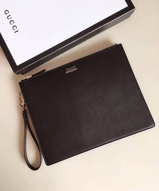 Gucci Marmont Pouch Black For Men 12in/30cm GG