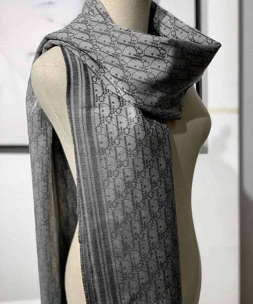 Dior Oblique Scarf Grey 79in/200cm