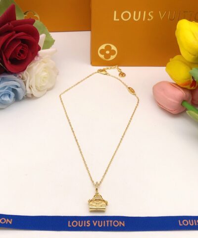 Louis Vuitton Bag Necklace Gold For Women