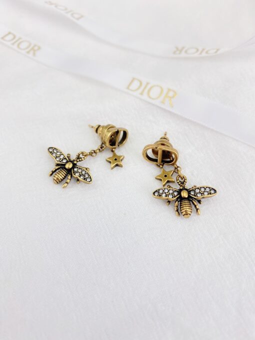 Dior Bee Shape Earrings Gold Tone For Women - Image 7
