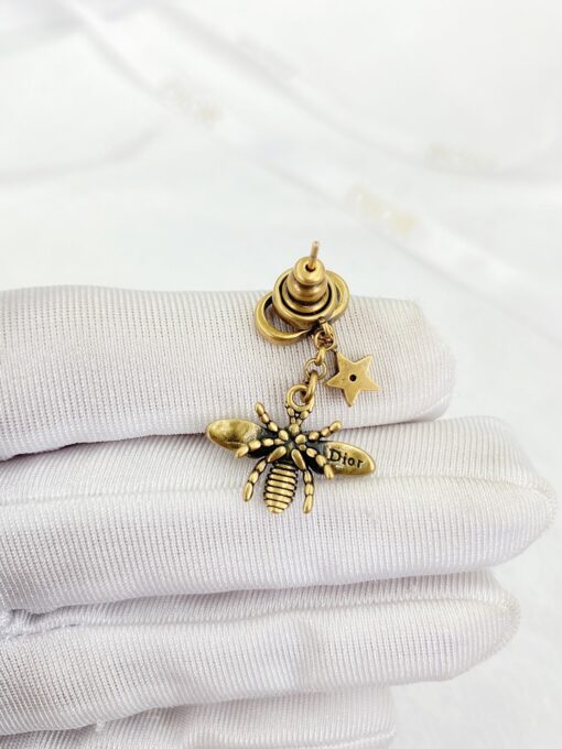 Dior Bee Shape Earrings Gold Tone For Women - Image 6