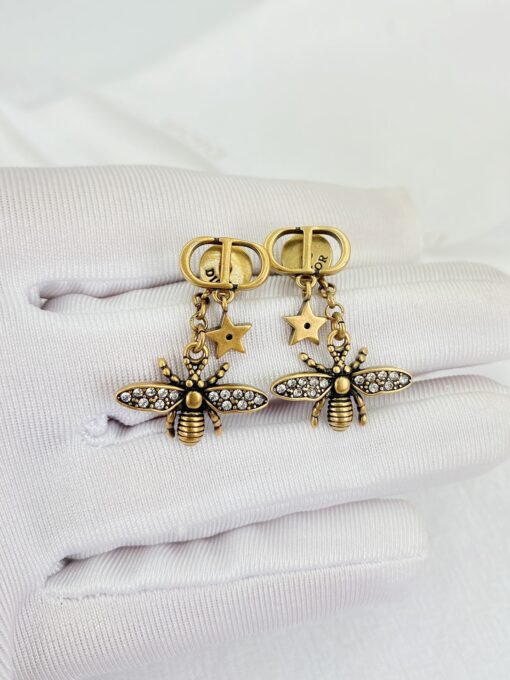 Dior Bee Shape Earrings Gold Tone For Women - Image 3