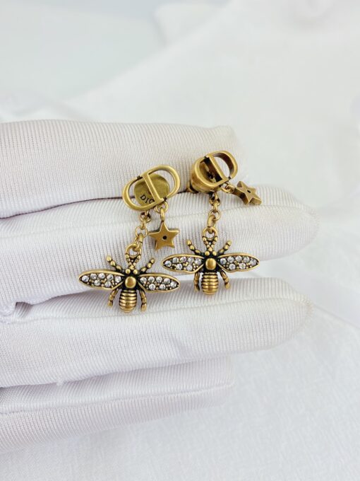 Dior Bee Shape Earrings Gold Tone For Women - Image 2