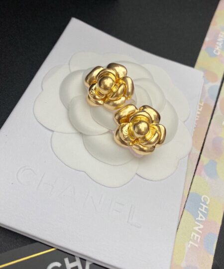 Alternative view of Chanel Camellia Stud Earrings Gold For Women