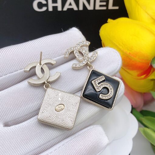Chanel Card Earrings Black For Women - Image 2