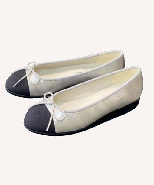 Chanel Ballet Flats Silver For Women