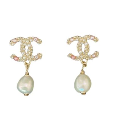 Chanel CC Peals Earrings Gold For Women