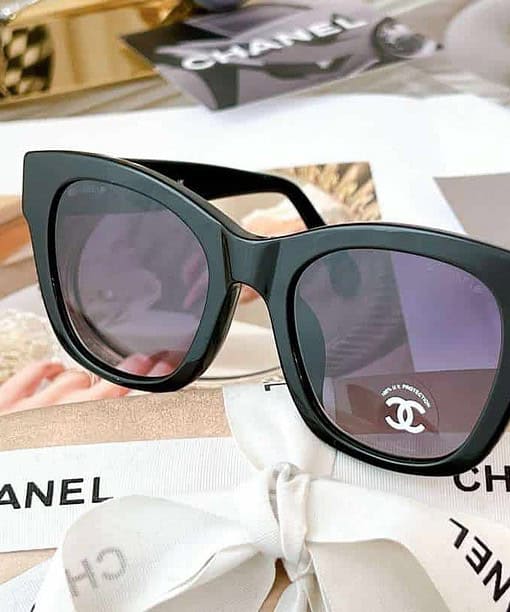 Chanel Cat Eye Frame Sunglasses Black For Women