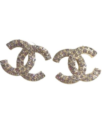 Chanel Diamond Earrings Gold For Women