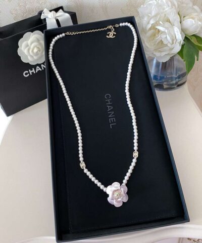 Chanel Flower Necklace White For Women