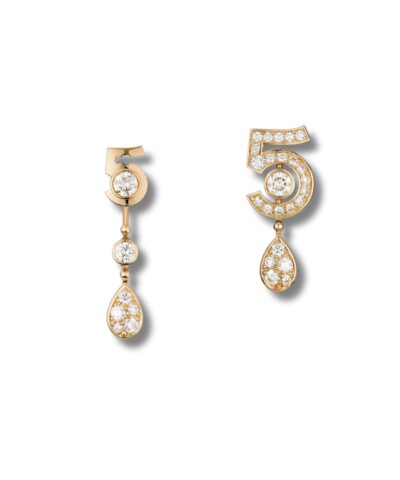 Chanel Eternal N°5 Transformable Earrings Beige Gold For Women J12194