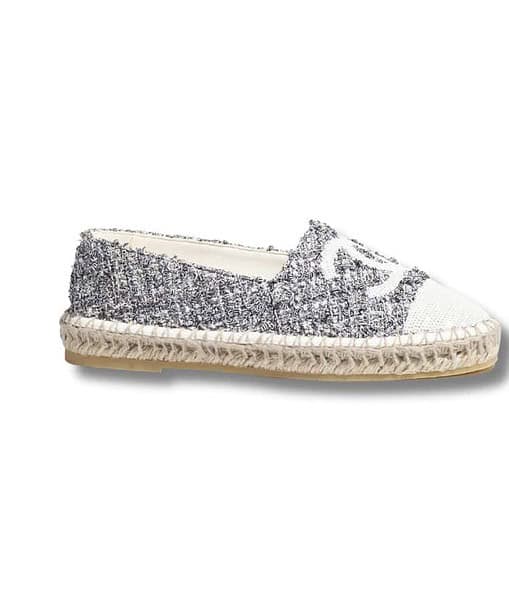 Chanel Espadrilles White And Black For Women- G45602 B16103 NW250