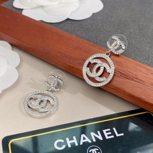 Chanel Circle Earrings Silver For Women - Image 3