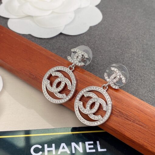Chanel Circle Earrings Silver For Women - Image 2