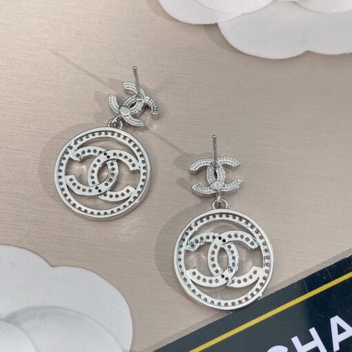 Chanel Circle Earrings Silver For Women - Image 4