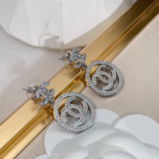 Chanel Circle Earrings Silver For Women - Image 5