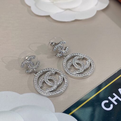 Chanel Circle Earrings Silver For Women - Image 7