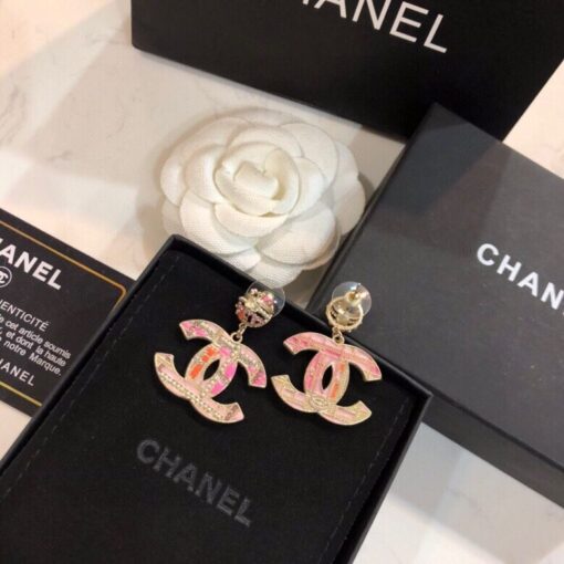 Chanel Combinating Colorful Color Earrings Gold Tone For Women - Image 5