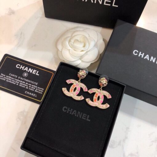 Chanel Combinating Colorful Color Earrings Gold Tone For Women - Image 4