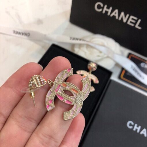 Chanel Combinating Colorful Color Earrings Gold Tone For Women - Image 3