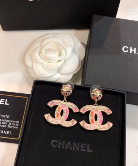 Alternative view of Chanel Combinating Colorful Color Earrings Gold Tone For Women