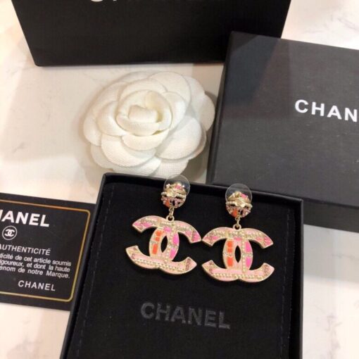 Chanel Combinating Colorful Color Earrings Gold Tone For Women - Image 2