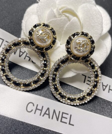 Alternative view of Chanel Double C Earrings Black For Women
