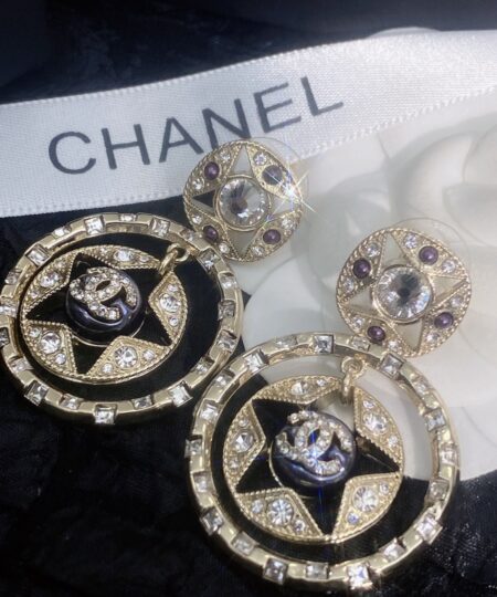 Alternative view of Chanel Double C Round Earrings Gold For Women
