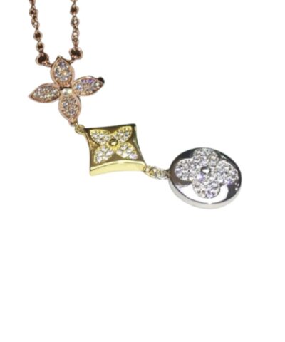 Louis Vuitton Flower Necklace Silver For Women
