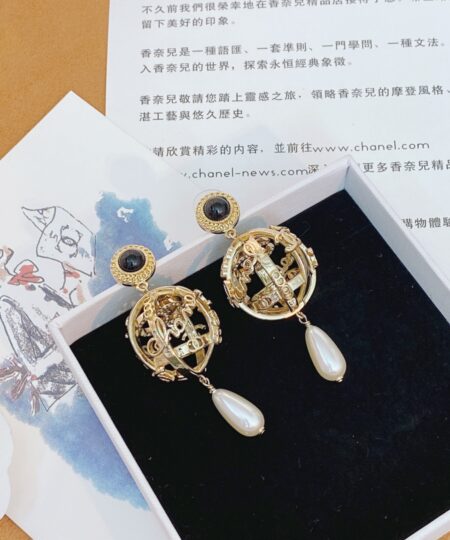 Alternative view of Chanel Globe Earrings Gold For Women