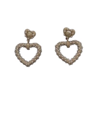 Chanel Heart Earrings Gold For Women