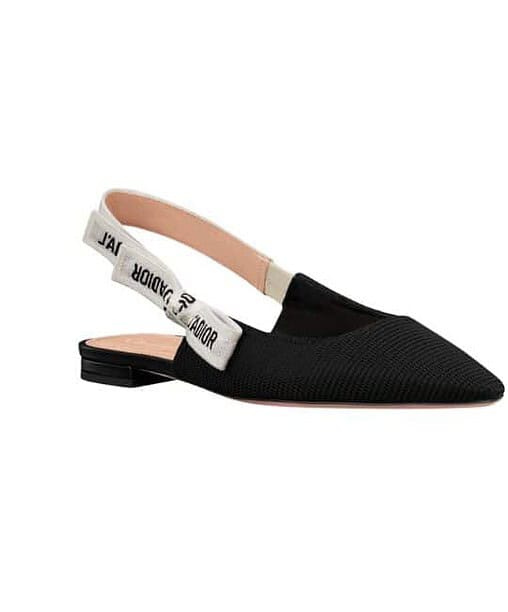 Christian Dior J'Adior Slingback Flat Black For Women- KCB384TFL_S900