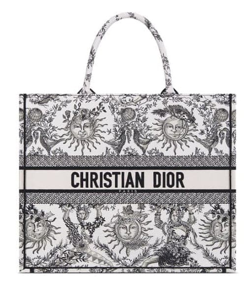 Christian Dior Large Dior Book Tote Bag White And Black For Women M1286ZECQ_M911 - 42 Cm/ 16.5 Inches
