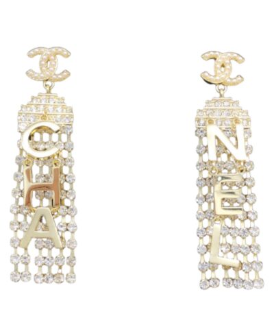 Chanel Letter Tassel Earring Gold For Women