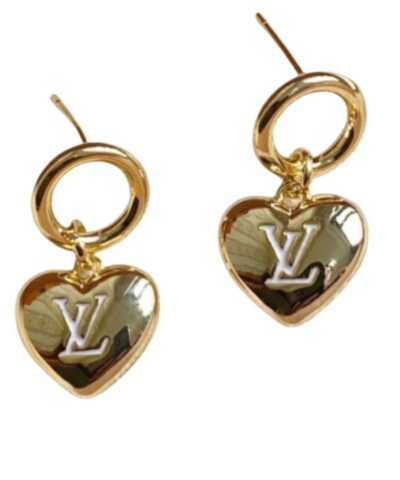 Louis Vuitton LV Letter Earrings Gold For Women