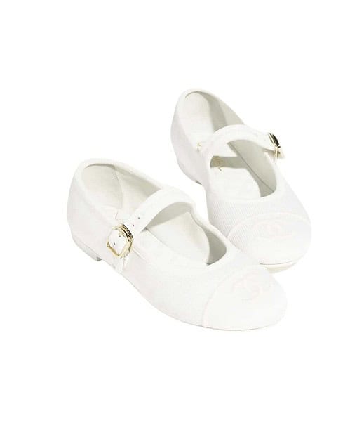 Chanel Mary Janes White For Women G45503 B16406 NX269