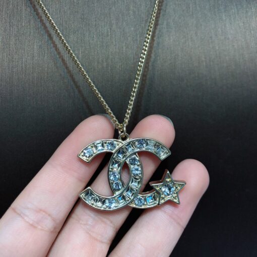 Chanel Mini Star With Douple C Necklace Gold Tone For Women - Image 7